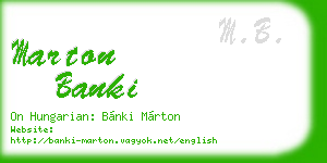 marton banki business card